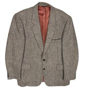 Vintage Tweed Blazer Wool Sport Coat Canada Brown 42R